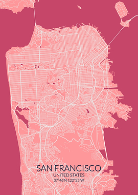 San Francisco Pink Map
