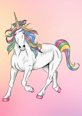 Cute Unicorn Horse