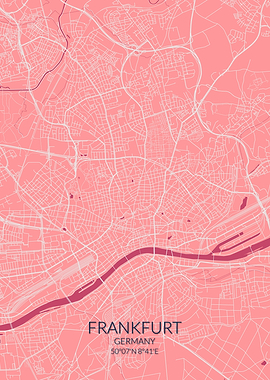 Frankfurt Pink Rose Map