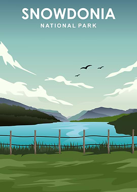 Snowdonia Travel Poster