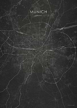 Silver Munich City Map