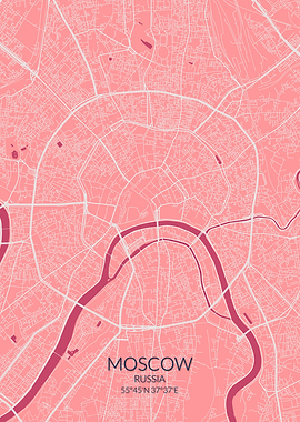 Moscow Pink Rose Map