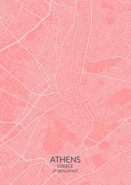 Athens Pink Rose Map