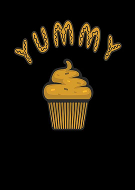 Sweet cupcake in colorful