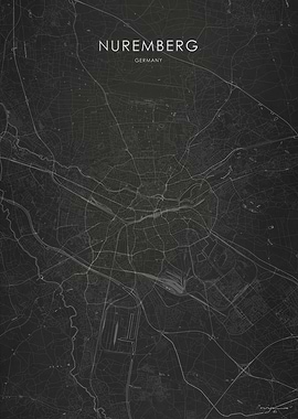 Silver Nuremberg City Map