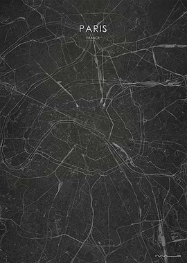 Silver Paris City Map