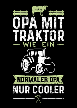 Opa Mit Traktor Wie Ein No