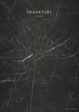 Silver Frankfurt City Map