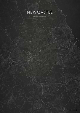 Silver Newcastle City Map