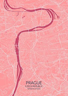 Prague Pink Rose Map