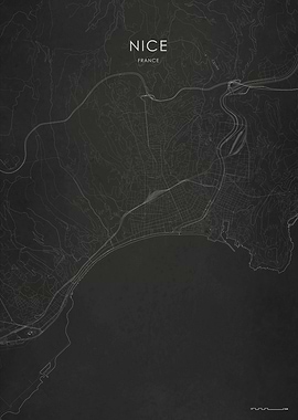 Silver Nice France Map