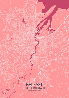 Belfast Pink Rose Map