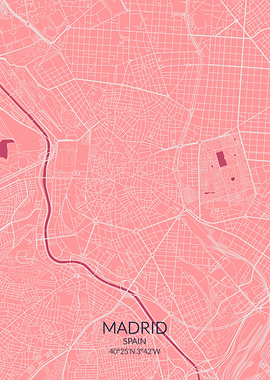 Madrid Pink Rose Map