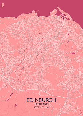 Edinburgh Pink Rose Map