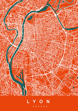 LYON map France Tomato