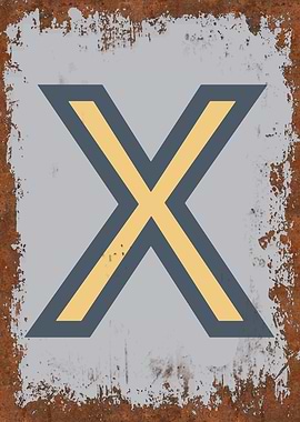 Rusted Funky Letter X
