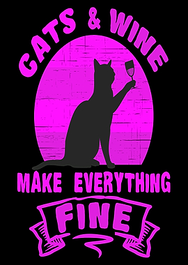 Cats funny cat wine red