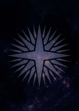 Geometric Art Moon Star