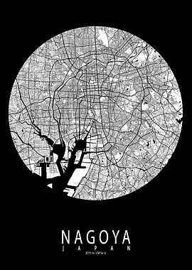 Nagoya City Map Full Moon