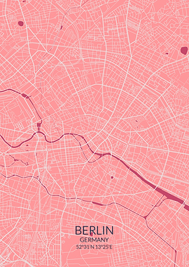 Berlin Pink Rose Map