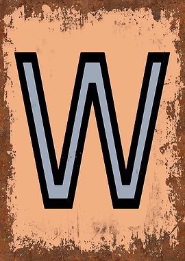 Rusted Funky Letter W