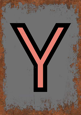 Rusted Funky Letter Y