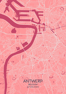 Antwerp Pink Rose Map