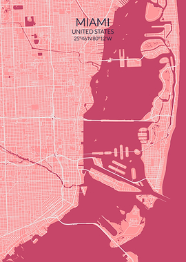 Miami Pink Rose Map
