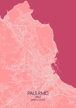 Palermo Pink Rose Map