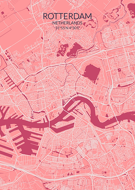 Rotterdam Pink Rose Map