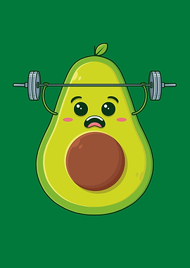 Hard Work Avocado Kawaii