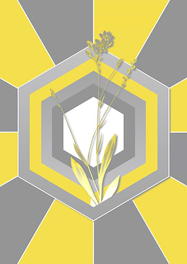 Gray and Yellow Floral Art