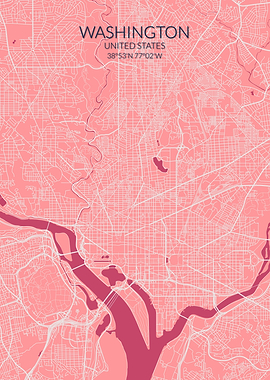 Washington Pink Rose Map