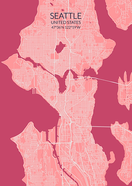 Seattle Pink Rose Map