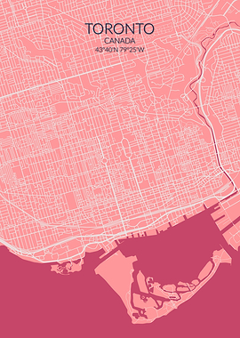 Toronto Pink Rose Map