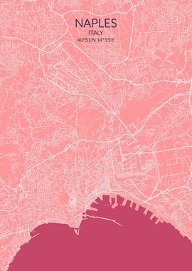 Naples Pink Rose Map
