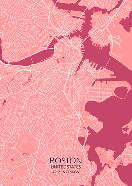 Boston Pink Rose Map