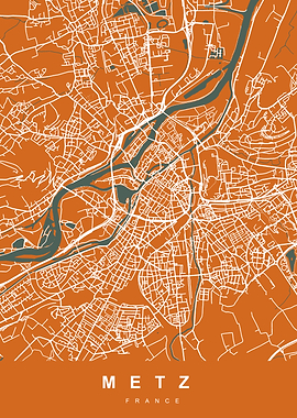 METZ map France Orange