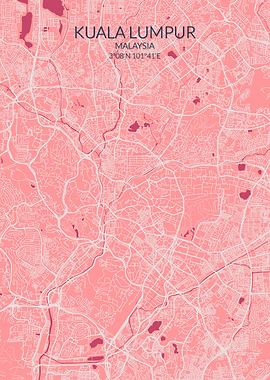 Kuala Lumpur Pink Rose Map