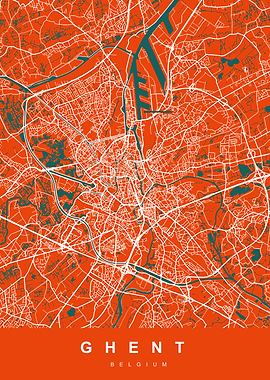 GHENT map Belgium Tomato