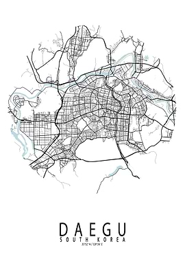 Daegu City Map Circle