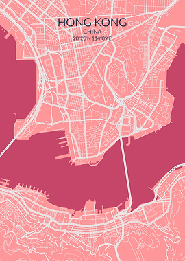 Hong Kong Pink Rose Map