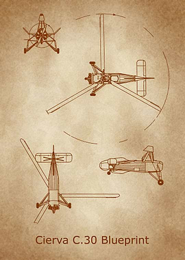 Cierva C30 Blueprint old