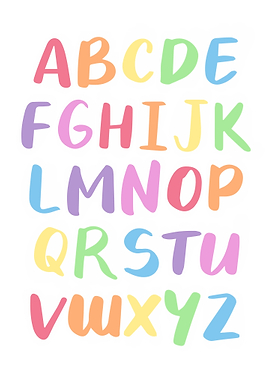 Alphabet rainbow pastel