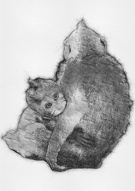 Monkey Pencil Drawing Art