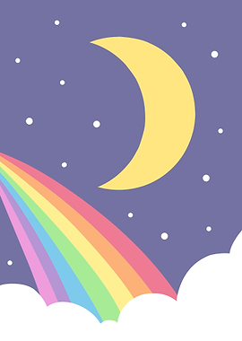 Moon rainbow pastel