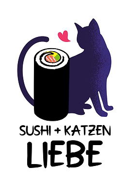 Katzen lieben Sushi essen