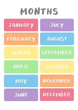 Months rainbow pastel