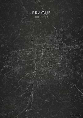 Silver Prague City Map