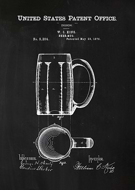 45 Beer Mug Patent 1876